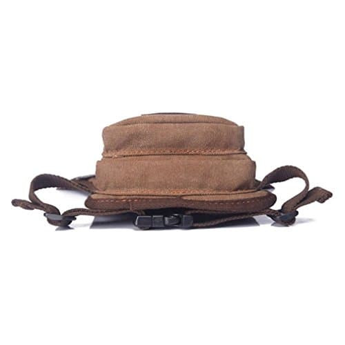 Canvas Waist Pack Drop Leg Bag for Men Women Crossbody Shoulder Waist Fanny Pack Travel Outdoor Sports Motorcycle Bike Cycling Pouch Khaki — view 4