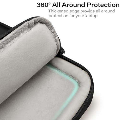 TECOOL Laptop Bag 15.6 16 inch 360 Protective with Shoulder Strap, Black — view 6