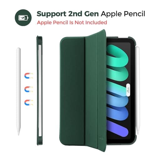 ProCase Smart Case for iPad Mini 7 (A17 Pro 2024)/ Mini 6 2021 8.3 Inch, Hard Back Cover for iPad Mini 7th/6th Generation A2995/A2996/A2993/A2567/A2568/A2569 -Mgreen — view 4