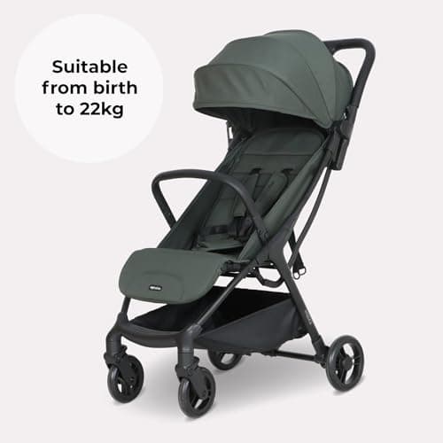 My Babiie MBX2 Compact Stroller – from Birth to 22kg, Foldable, Lightweight, Travel Buggy for Toddlers, Pushchair with UPF50+ Sun Canopy - Forest Green — view 3