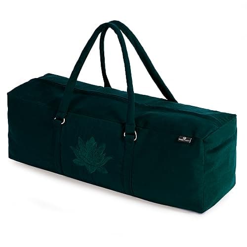 Yoga Studio Yoga Kit Bag | YKK Full Zipp Fastening Carrier Equipment Bag | Cotton Yoga & Pilates Unisex Mat Bag with Storage Pocket Compartments for Mats & Accessories | Fits Most Mat Sizes - Teal