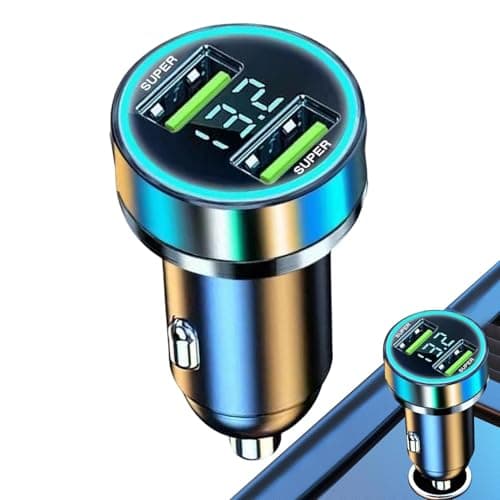 120W/240W Car Charger Adapter - Super Fast Charging Car Power Adapter, Multi-Port USB & PD | Car Charger with Digital Display, 6 Protection Functions, Travel Charger for Phone, Tablet, Truck