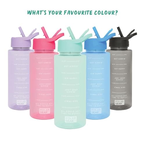 Polar Gear 1L Tracker Bottle with Easy Flip Up Straw & Hydration Tracker Markings - Mint — view 2