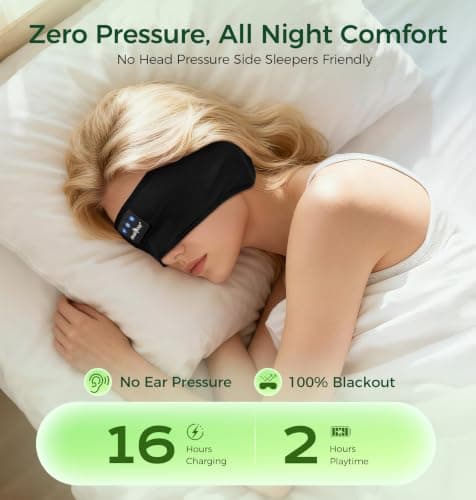 MUSICOZY Sleep Headphones Upgraded BT.5.4 Silent Velcro Headband Headphones — view 4