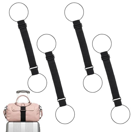 4 Pcs Adjustable Luggage Straps for Suitcases, Luggage Connector Straps for Suitcases, Travel Straps for Luggage Portable Travel Over Handle