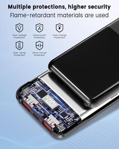 Power Bank Fast Charging 20000mAh 22.5W Portable Charger with Built-in Cables USB-C PD3.0 QC4.0 Powerbank Battery Pack with LCD Display for iPhone 17 16 15 14 13 Android and more — view 6