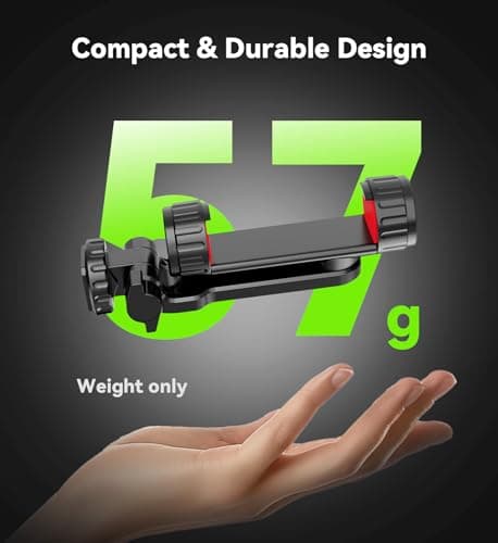 YZNT Phone Tripod Mount, Universal Smartphone Holder with 2 Cold Shoe Mount Adapter and 1/4" Standard Screw Thread, 360°Rotation & 180°Tilt Phone Clamp Compatible with iPhone & Android for Photography — view 6