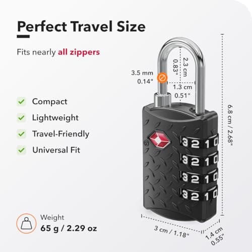 NovLock TSA Padlock for Suitcases, TSA Approved Luggage Locks for Travel — view 4