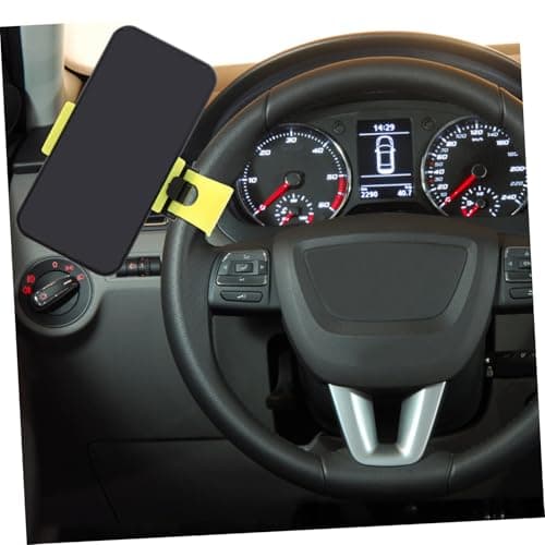 Cabilock Yellow Steering Wheel Phone Mount Universal Car Cell Phone Holder with Clip Adjustable Gps Cradle for Smartphones Driving Use — view 5
