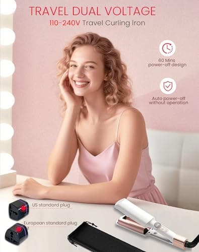 UKLISS Hair Waver Pro Mini Wave Curling Iron with 2 Travel Adapters — view 2