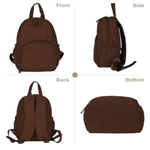 AOOSA Backpacks for Women, Lightweight Small Backpack, Brown — view 4