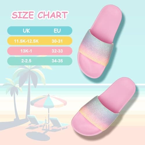 AOOWU Kids Sliders, Boys Girls House Slippers, Summer Beach Pool Slide Sandals, Shower Shoes, Soft EVA Slide Sandals for Indoor Outdoor, Lightweight Flip Flops — view 3