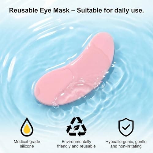 10PCS Under Eye Patches Silicone, Reusable Eye Patches Silicone Patch Under Eyes Mask Reusable Overnight with Metal Eyes Cream Applicator, Tin Case for Dark Circles and Puffiness Effect to Fine Lines — view 4
