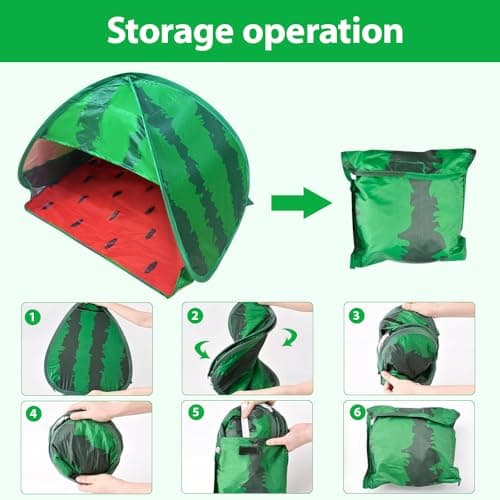 RNPKZ Pop Up Beach Tent, Mini Sun Shade Tent with Zipper Pocket & Storage Bag, Portable Sun Shelter, Pop Up Tent, Pop Up Beach Shelter for Face & Head UV Protection, for Adult, Kid & Pets(Watermelon) — view 4