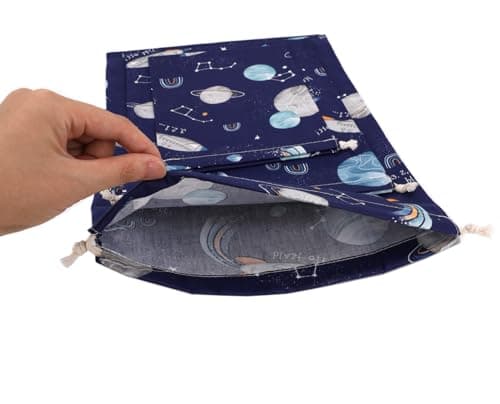 Amoyie Cotton Drawstring Bag 3pcs, Kids Storage Bag, Fabric Organiser Pouch — view 4