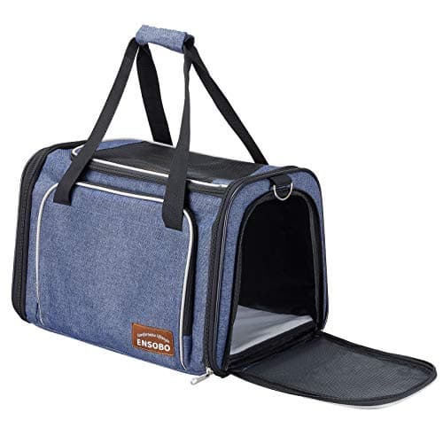 Cat Carrier Bag in Denim Fabric, ENSOBO Pet Transport Bag