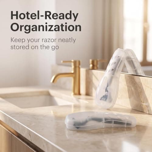 2Pcs Clear Portable Travel Men Manual Razor Protector Plastic Box Cover Container Storage Shaver Holder Protector Case Organizer, Compact Ttravel Razor Protector Men's Electric Shaver Accessories — view 5