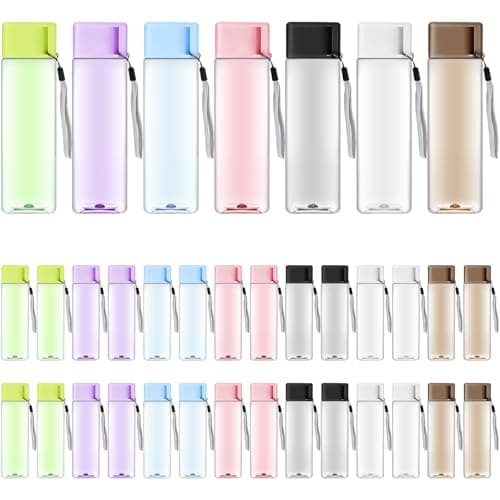 35Pcs Plastic Water Bottles Bulk 500ml, Reusable Leak Proof Drink Bottles