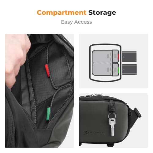 K&F CONCEPT Camera Sling Bag, Camera Bag for DSLR and Lenses,(Green-S, Small) — view 4