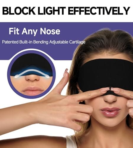 Mavogel Cotton Sleep Eye Mask, Light Blocking with Adjustable Nose Bridge — view 2