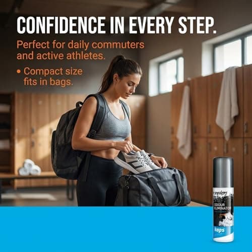 Shoe Freshener Spray for Trainers Sneakers - Odour Eliminator Deodoriser for Smelly Shoes Footwear with Silver Nanoparticles, Fresh Orange Citrus Scent, Foot Spray 100ml - Kaps — view 6
