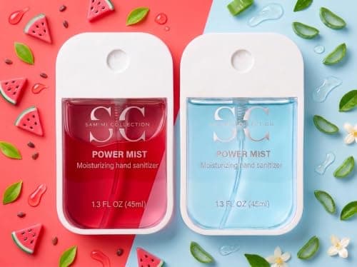Hand Sanitizer Travel Size 2 Pack (Aloe vera & Watermelon), Mini Pocket Bottles for Hand Care, Quick Absorbing Scented Hand Sanitizer, Soothing Fragrance, Ideal for Travel, Office, Home & Daily Use — view 2