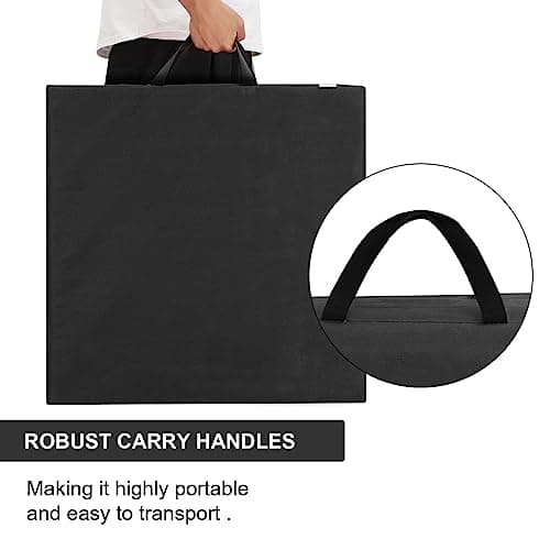 M.J COMFY-LIFE Tri-Fold Exercise Mat, 1.5" Thick Non-Slip Soft Foam Yoga Mat with Carry Strap Handles, Portable Folding Gym Mat for Yoga, Pilates, Gymnastics, Home Workout, Camping (Black) — view 6