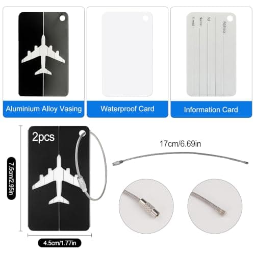 4 Pieces Adjustable Luggage Straps with 2 Luggage Tags — view 3