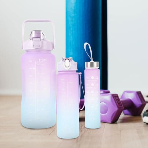 Fenical 3pcs Sports Water Bottle Set with Times to Drink, 2l 900ml 300ml — view 6