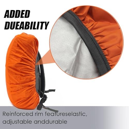 LICQIC Waterproof Rain Cover for Backpack, S (30-40L), Orange — view 5