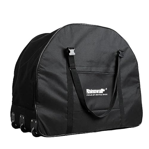 Wanym Bike Travel Bag with Wheels, 20 Inch Folding Bike Carry Bag, Black Folding Bike Carrying Bag, Polyester Storage Waterproof Travel Case Outdoors Transport Accessories for Cars Train Air Travel