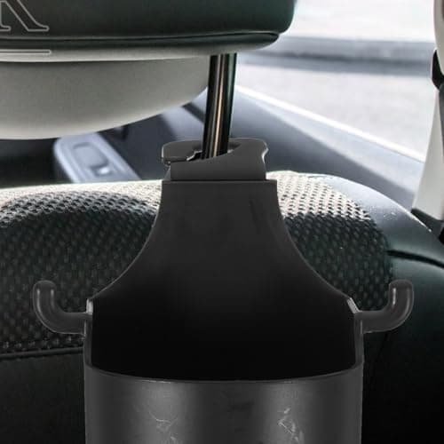 PHENOFICE Car Headrest Cup Holder Rear Seat Cup Holder Pp Black Multipurpose Organizer for Drinks and Phone — view 2