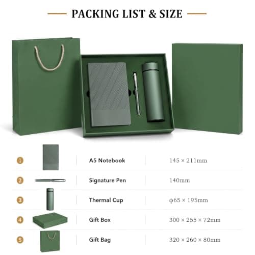 SIMDAO Notebook and Pen Gift Set - A5 Business Notepad with Pen & Insulated Water Bottle, Executive Notebook in Gift Box for Work, Office, Study, New Job & Appreciation Gifts for Men Women — view 2