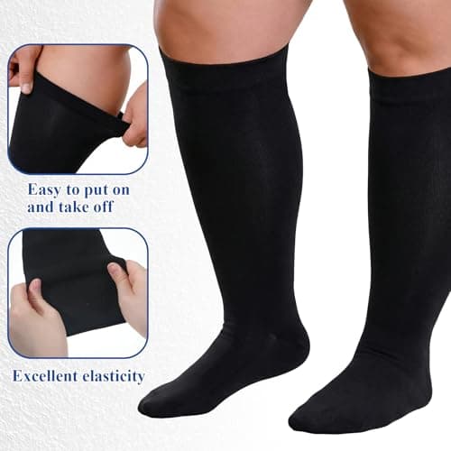 Compression Socks for Women Extra Wide Calf Plus Size Up to 7X — view 4