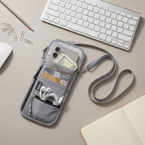 Sorcristy Neck Wallet for Travel Pouch Neck with Adjustable Lanyard — view 5