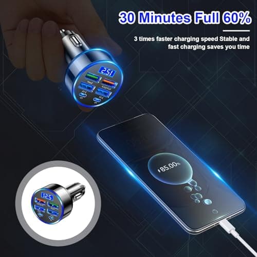 6 in 1 12V/24V Car Charger Fast Charge for IPhone, 300W Super Fast 30Minute — view 5