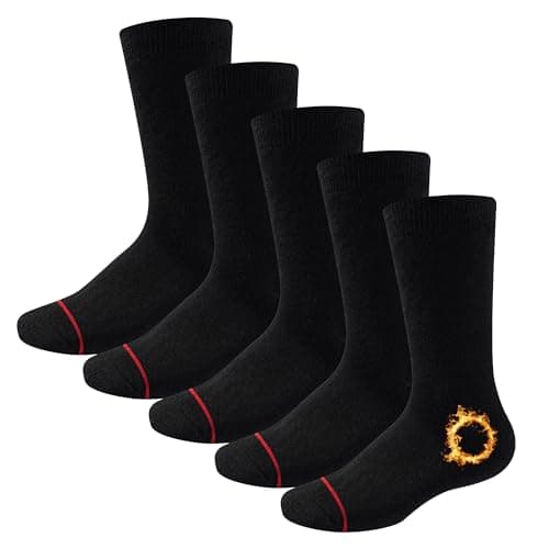 The Essentials Wardrobe 5PK Mens Thermal Socks - UK 6-11/EU 39-45 - Black