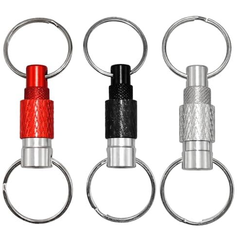 Tniytru 3 Pcs Quick Release Keyring, Quick Release Key Ring Set with Swivel, Key Holder Keyring for Keys, Car Fobs & Accessories