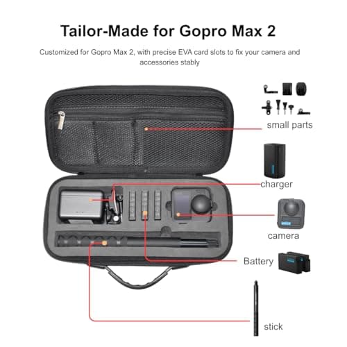Fotoleey Hard Shell Carrying Case for GoPro Max 2 with Shoulder Strap — view 2