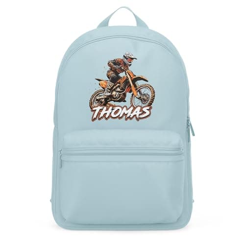 Purple Print House Personalised Dirtbike Mini Backpack Bag For Kids Custom Name Off Road Back To School Nursery Toddler, One Size, Black — view 3