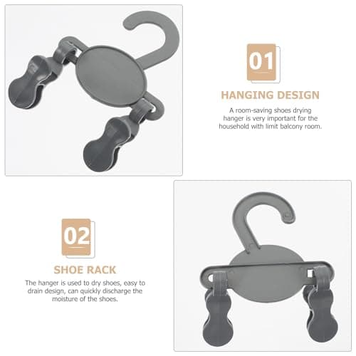 OATIPHO Shoe Hanger Double Clip 10pcs Plastic Hanging Hook — view 3