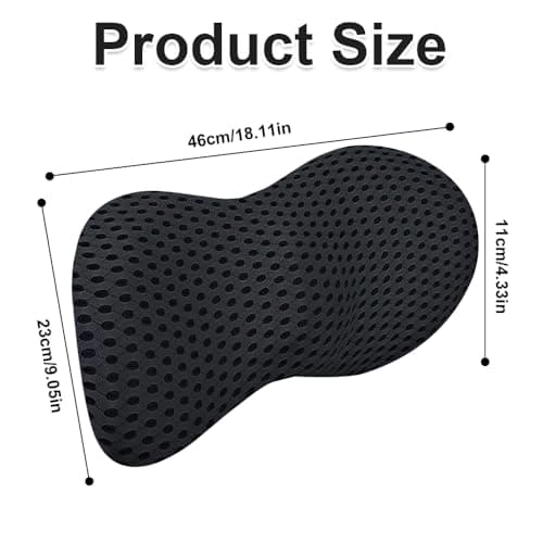 Jonuin Lumbar Support Pillow for Lower Back Pain Relief, Breathable 3D Mesh Back Support Cushion, Lumbar Support Cushion, Ergonomic Waist Support Pad for Office Chair, Driving, Travel (Black) — view 2