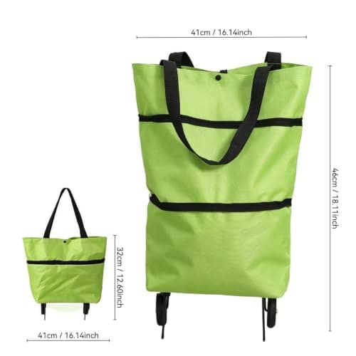 Foldable Shopping Bag with Wheels, 2-in-1 Shopping Trolley & Carry Bag — view 6