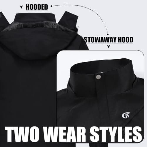 yuyangdpb Mens Waterproof Jacket Lightweight Hooded Raincoat — view 4