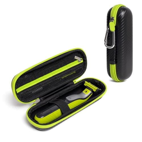 Nincha Travel Case Compatible with Philips Hybrid Electric Trimmer and Shaver, Face + Body Groomer QP2724/90, QP2834/70, QP1924/70, QP6531/70, Hard Carrying Case, Portable Bag, Black&Limegreen