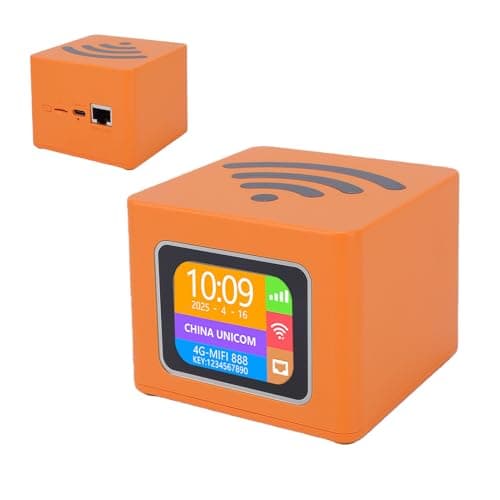 Hamwesh 4G LTE Mobile Hotspot, 3000mAh Battery 32 Devices 300Mbps WiFi Router with SIM Slot LED Display for Travel — view 4