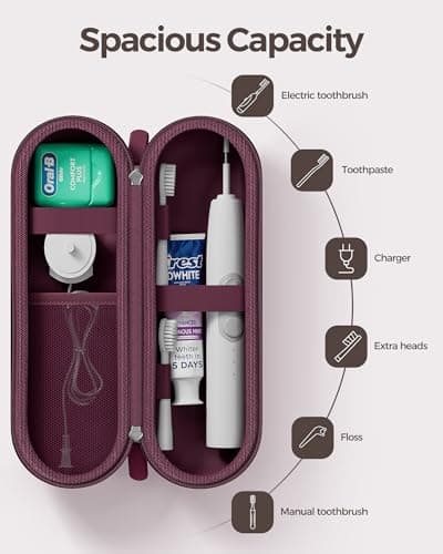 ProCase Toothbrush Travel Case for Oral-B & Philips Sonicare -Plum — view 3