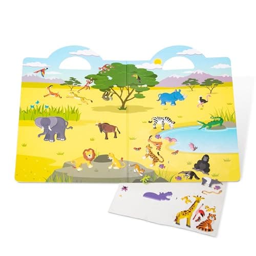 Melissa & Doug Puffy Sticker Play Set: Safari - 42 Reusable Stickers Travel Activities for Kids, Reusable Sticker Toy, for Kids Ages 4+ - FSC Certified - FSC Certified — view 3