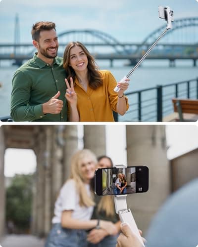 Viozon Selfie Stick, Compatible with 4-7" Phone, Phone Holder, Wireless Remote Control Button, Ergonomic Handle, Extendable up to 67cm, 3x4.8x12cm Mini Size, 110g Lightweight, Travel, Filming — view 2