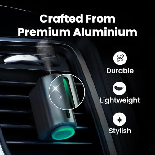 Tronexy Smart Car Air Freshener – Motion Sensor Aroma Diffuser with Vent Clip | Rechargeable, Includes 3 Fragrances, USB-C & Manual | Winter Edition (Cologne, Intercontinental Hotel, Sandalwood) — view 5
